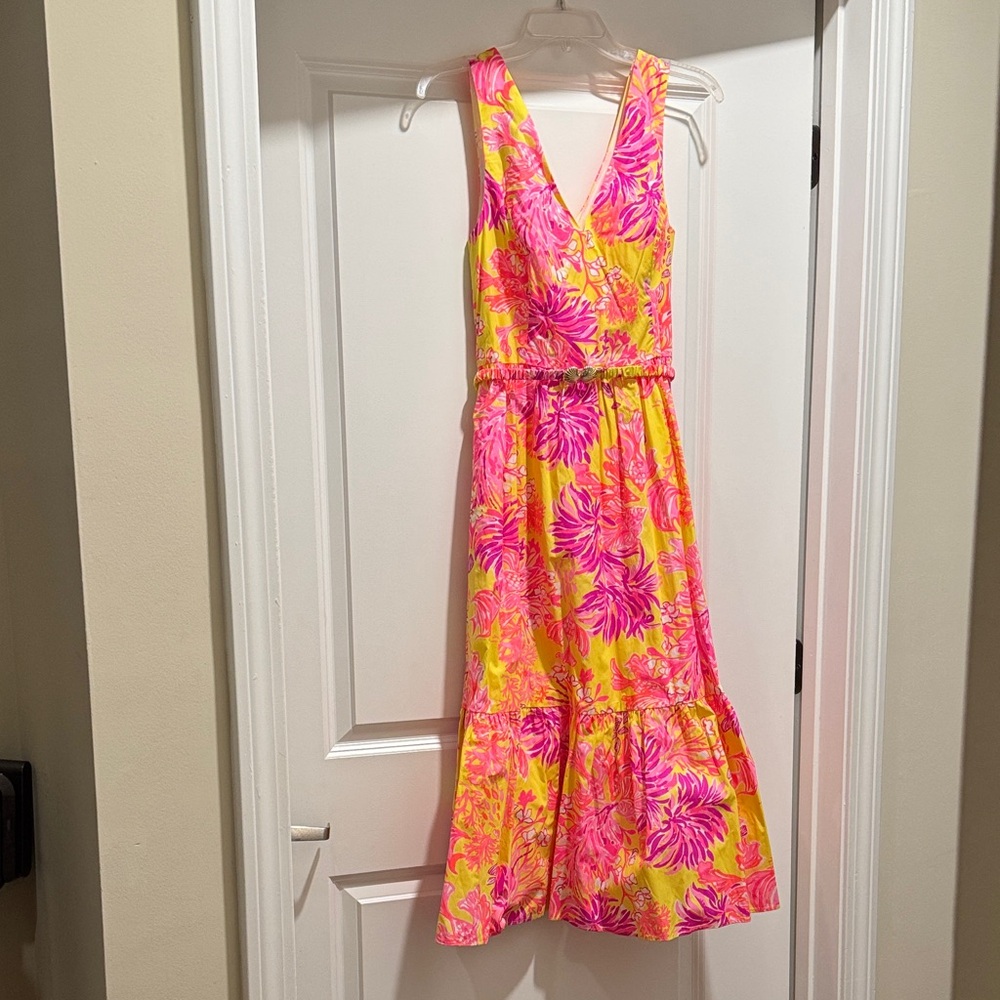 Lilly Pulitzer BRI V-NECK COTTON MIDI DRESS